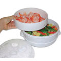 2 Tier Microwave Rice Noodle Portable Vegetable Food Steamer